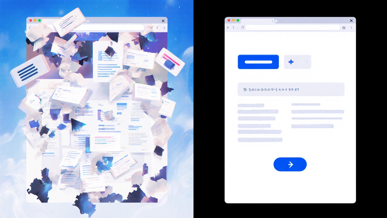 Сравнение хаотичного и чистого веб-интерфейса с правильным использованием атрибутов и событий.