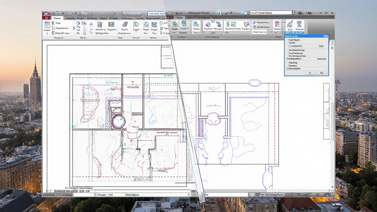 Сравнение хаотичного и профессионального чертежа в AutoCAD с выделенными слоями.