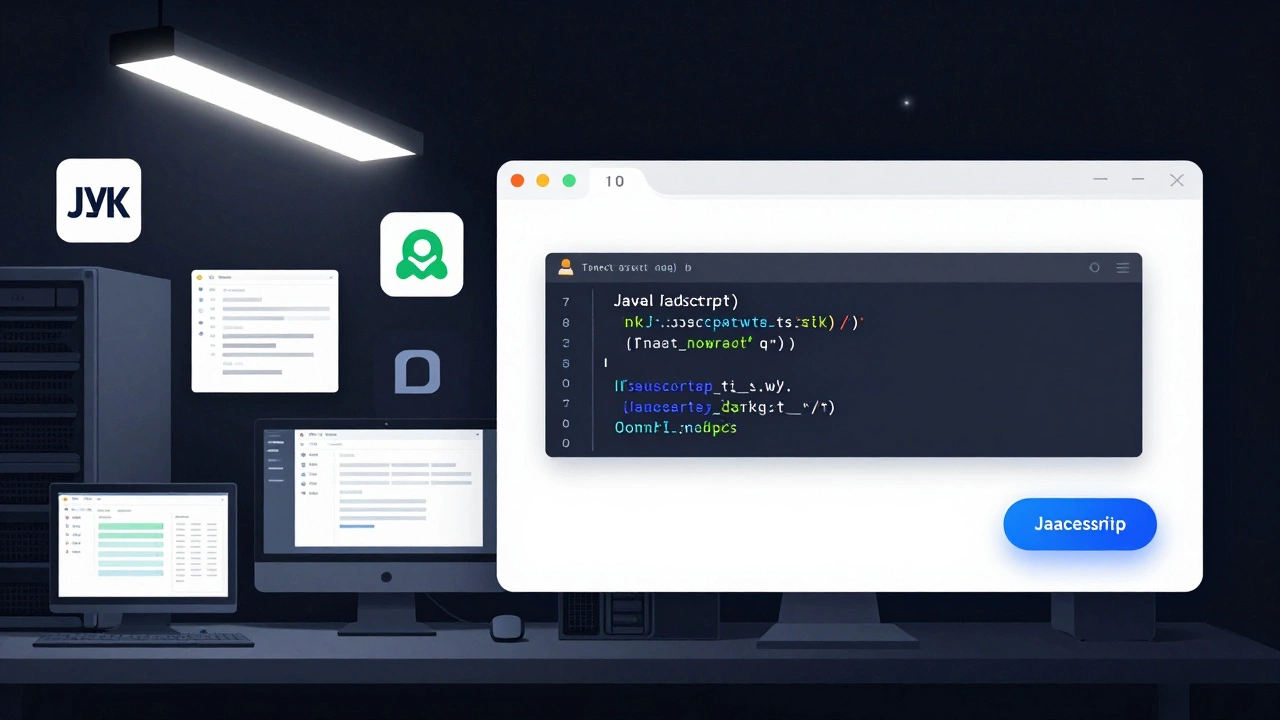 Сравнение: сложная среда Java слева и простой интерактивный JavaScript справа в браузере.